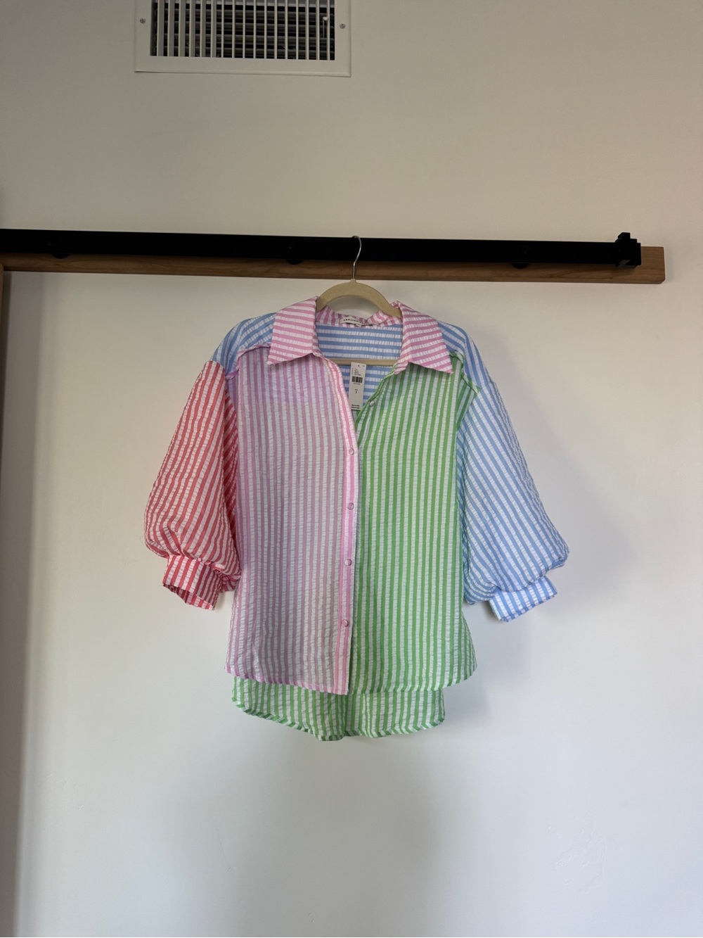 English Factory Pastel Multi-Striped Button-Front Shirt